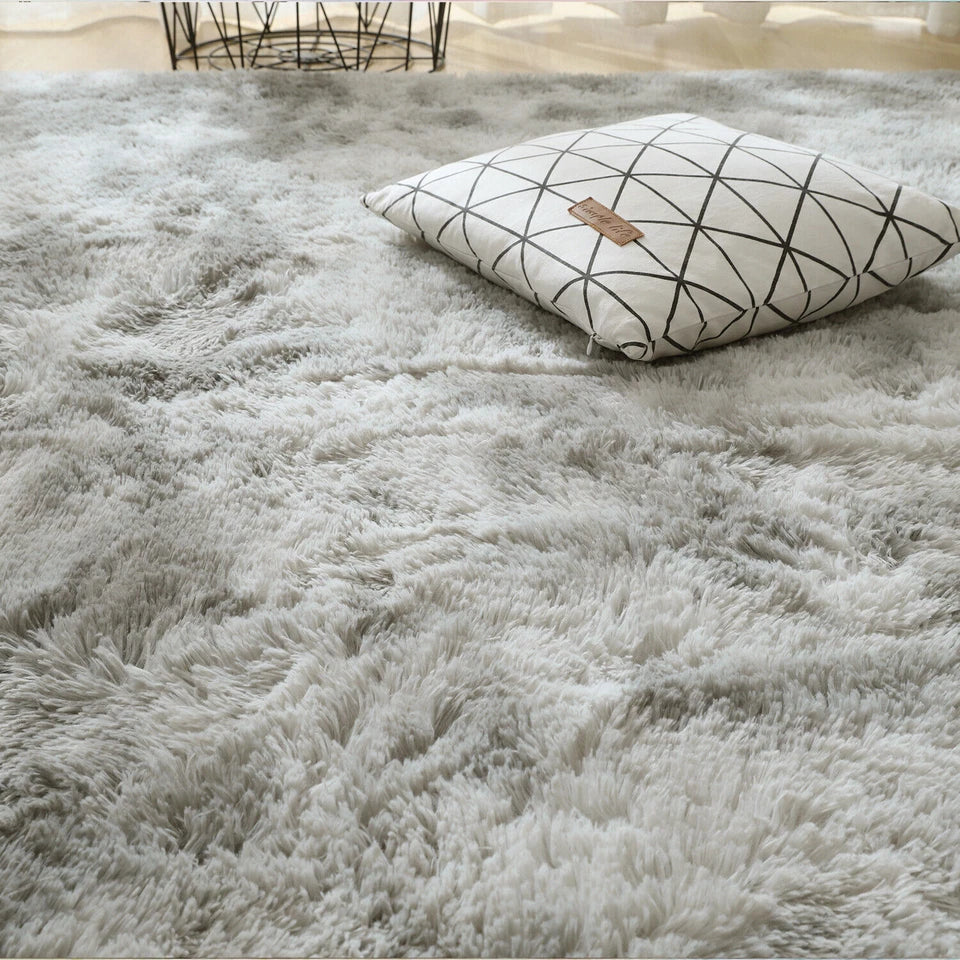 120x170cm Silver Grey fluffy rug CorbyCart