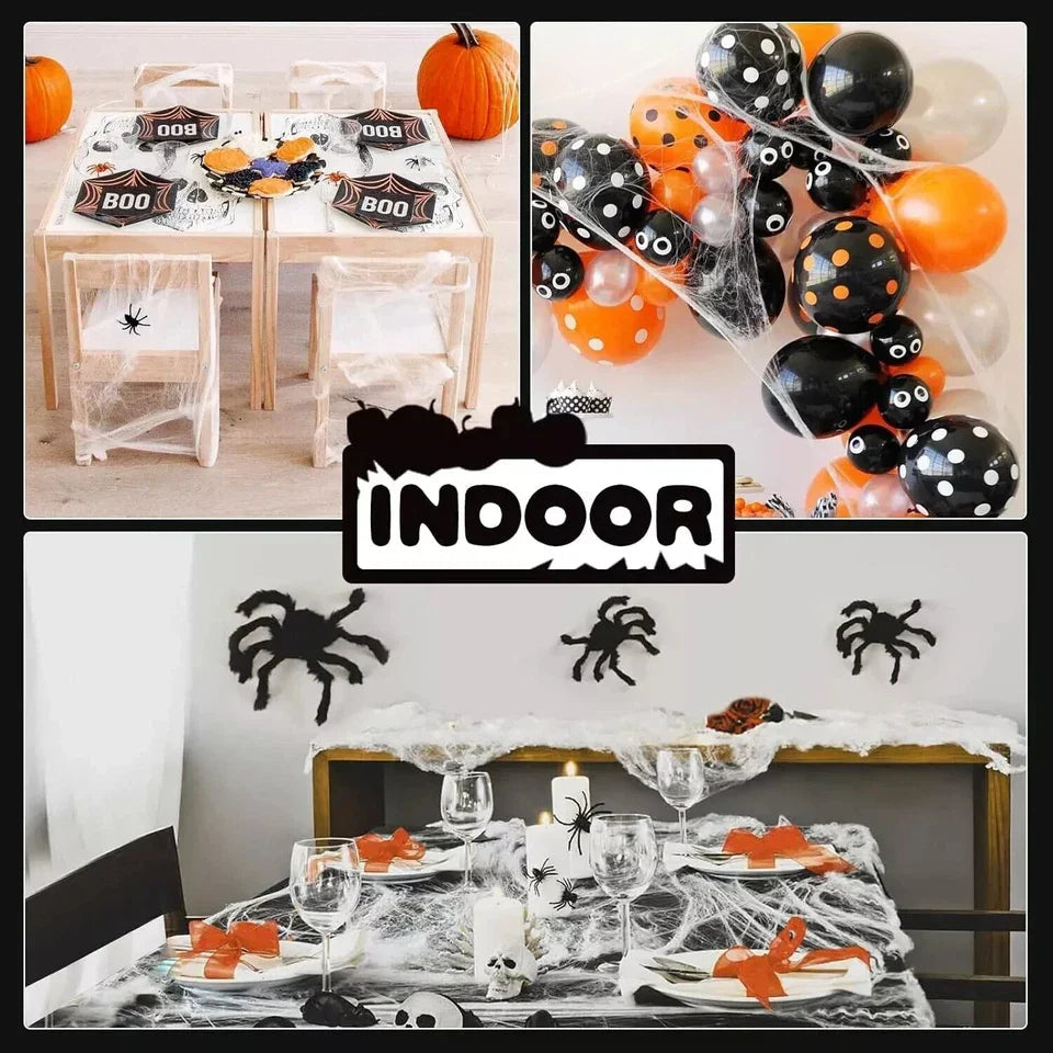 100cm LED Light Halloween Decoration Giant Spider Web Party Props Outdoor Decor CorbyCart