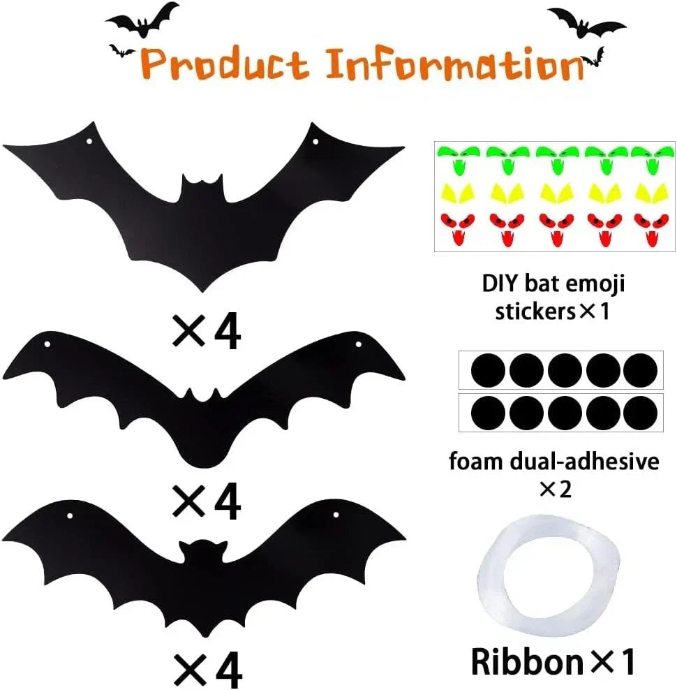 12PCS Halloween Hanging Bats, Halloween Flying Bat Hanging Decorations CorbyCart