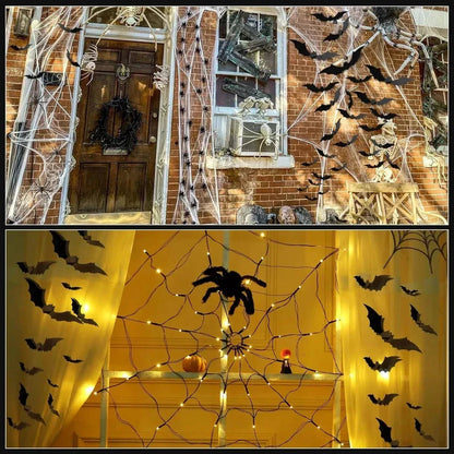 100cm LED Light Halloween Decoration Giant Spider Web Party Props Outdoor Decor CorbyCart