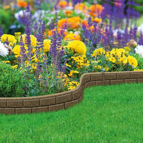 Garden Lawn Edging Flexible Flower Bed Border Wall Eco Recycled Rubber 'EZ' NEW Corbycart