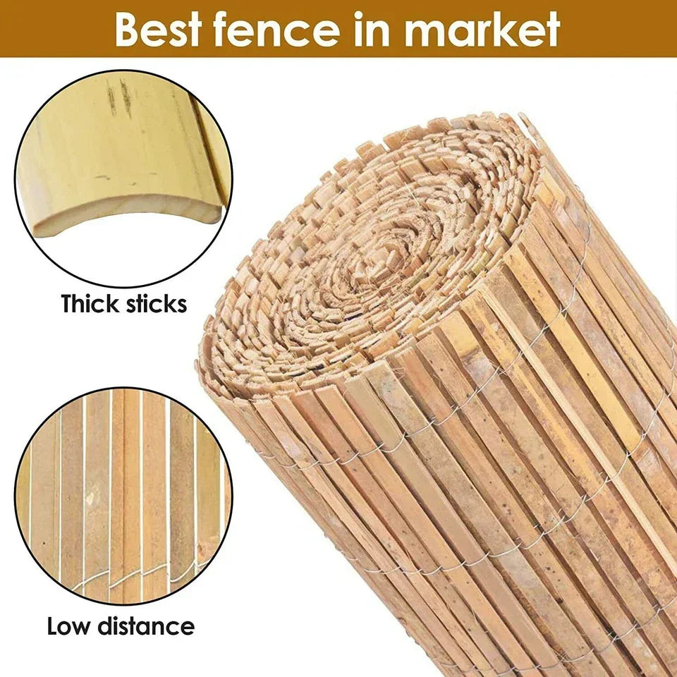 Bamboo Slat Fence Screen Roll Screening Fencing Privacy Sun Panel Garden Outdoor CorbyCart