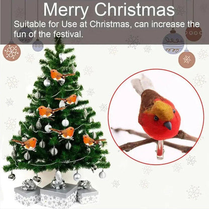 6/12x Clip On Christmas Robins Cute Festive Xmas Tree Bird Decoration Ornament CorbyCart