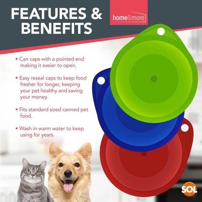 6 Plastic Can Lids Reusable Pet Food Caps Covers Dog Cat Tin Tops Fresh Storage CorbyCart