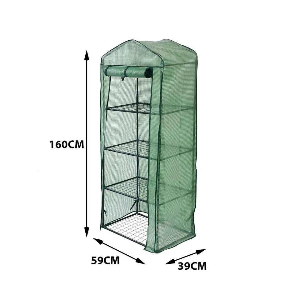 4 Tier Mini Greenhouse Outdoor Garden Plants Grow Green House with PVC Cover Corbycart