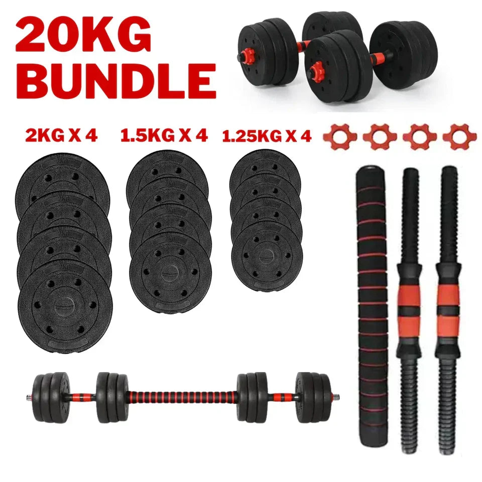20kg Dumbbells Barbell Set with Connecting Rod CorbyCart