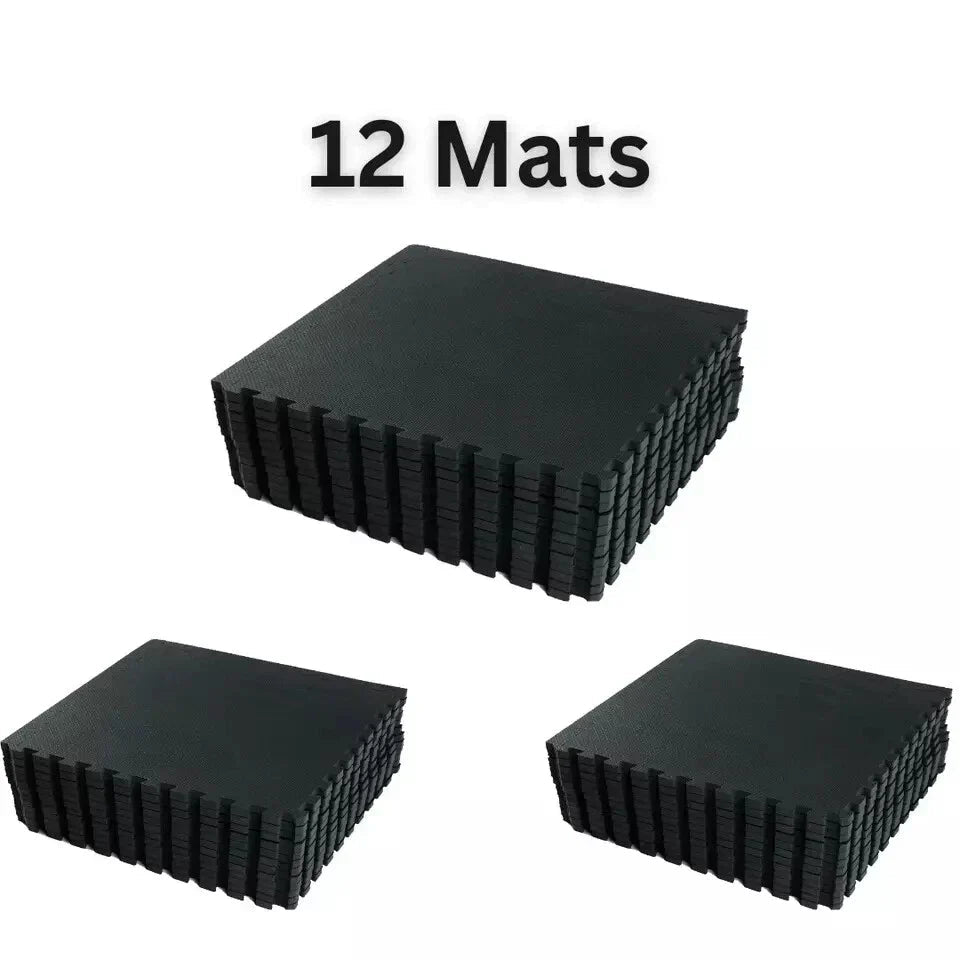 Yoga Tiles Mat Gym Thick Flooring Interlocking Floor Mats Soft Foam 60x60cm CorbyCart
