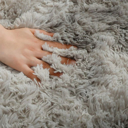 120x170cm Silver Grey fluffy rug CorbyCart