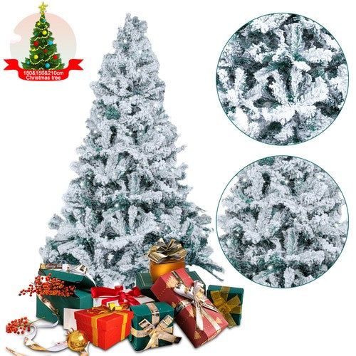 5/6FT Snow Flocked Christmas Tree Bushy Branch Xmas Home Decoration In&Outdoor CorbyCart