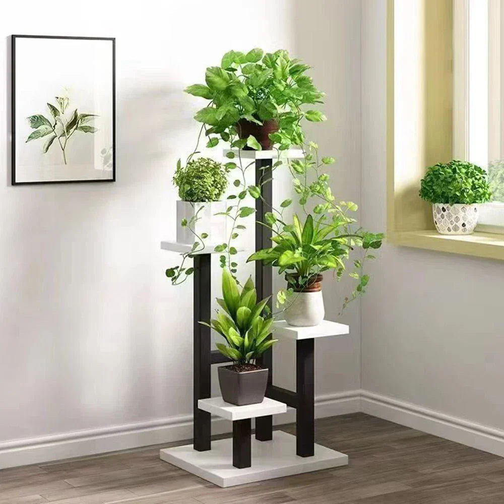 4 Tier Metal Plant Stand Indoor Outdoor Garden Flower Pot Shelf Display Rack UK Corbycart