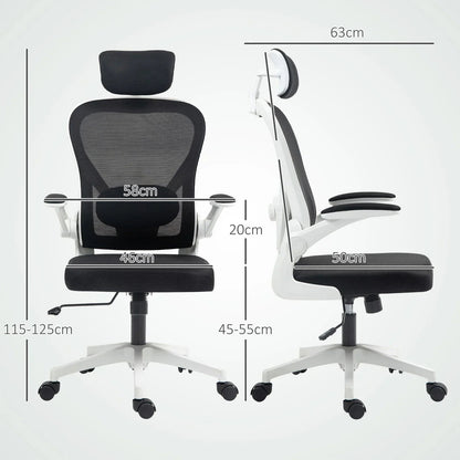 Ergonomic Mesh Office Chair with Headrest, Lumbar Support, Black CorbyCart