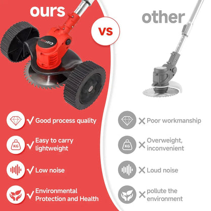 21V Cordless Electric Strimmer Grass Trimmer Weeder Garden Edger 2 Battery Wheel CorbyCart