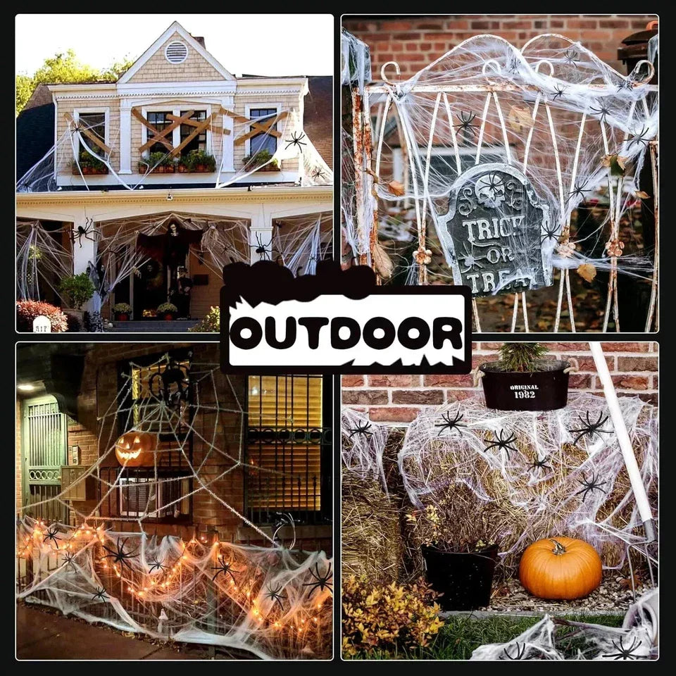 100cm LED Light Halloween Decoration Giant Spider Web Party Props Outdoor Decor CorbyCart