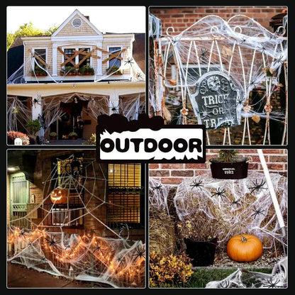 100cm LED Light Halloween Decoration Giant Spider Web Party Props Outdoor Decor CorbyCart