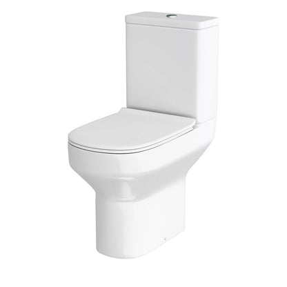 Nes Home Modern Comfort Height Close Coupled Toilet & Cistern & Soft Close Seat CorbyCart