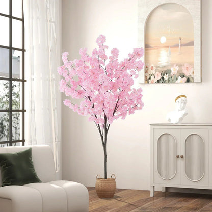 190cm Tall Artificial Cherry Blossom Tree Faux Floral Plant 1170 Flowers Corbycart