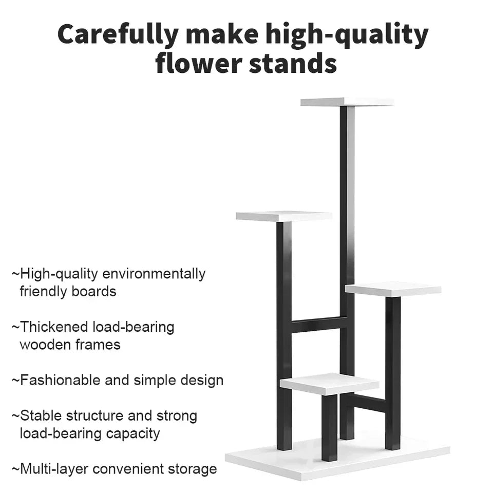 4 Tier Metal Plant Stand Indoor Outdoor Garden Flower Pot Shelf Display Rack UK Corbycart