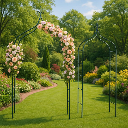 TRADITIONAL GARDEN ARCH HEAVY DUTY METAL ARCHWAY 2.5M CorbyCart