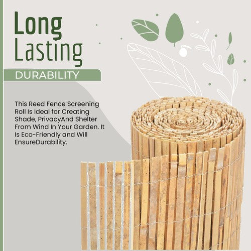 Bamboo Slat Fence Screen Roll Screening Fencing Privacy Sun Panel Garden Outdoor CorbyCart