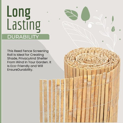 Bamboo Slat Fence Screen Roll Screening Fencing Privacy Sun Panel Garden Outdoor CorbyCart