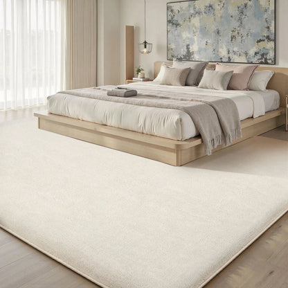 Cream Fluffy Anti-Slip Mat Living Room Bedroom Rug Carpet CorbyCart