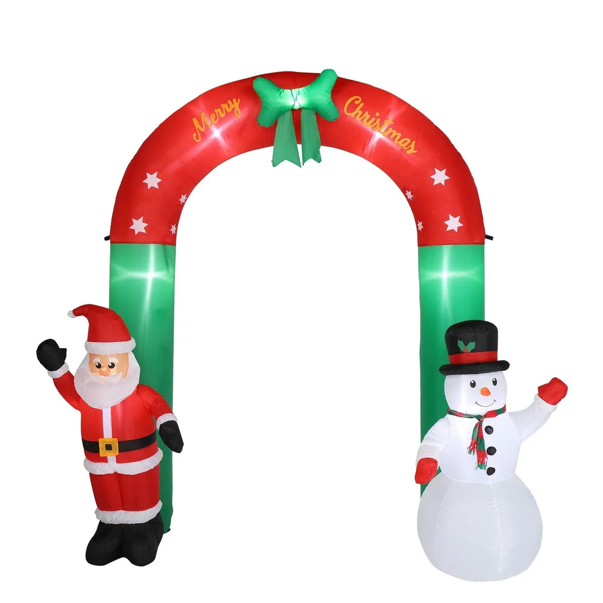 2.4M Christmas Arch Inflatable with Santa & Snowman & LED Lights Outdoor Decor CorbyCart