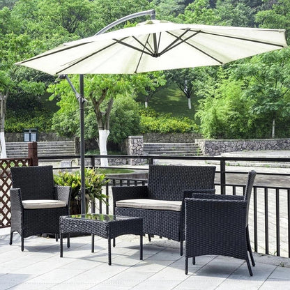 Outdoor Rattan Garden Furniture Sofa Set Patio Wicker Chairs Table 4Pieces CorbyCart
