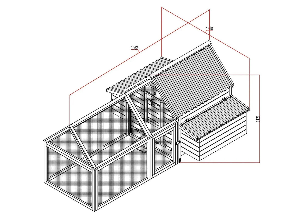 CHICKEN COOP HEN HOUSE POULTRY NEST BOX COOPS RABBIT HUTCH PLASTIC PLUS RUN CorbyCart