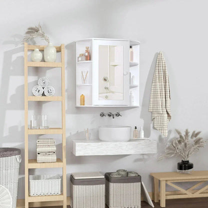 Wall Mounted Bathroom Cabinet with Mirror Single Door Storage Shelves CorbyCart