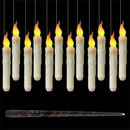 12PCS Floating Candles Halloween Hanging Harry Potter LED Candles Warm White CorbyCart