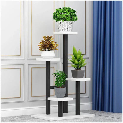 4 Tier Metal Plant Stand Indoor Outdoor Garden Flower Pot Shelf Display Rack UK Corbycart