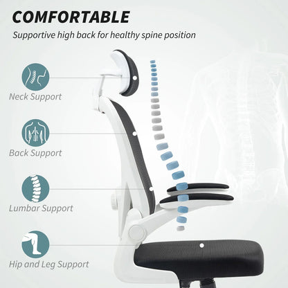 Ergonomic Mesh Office Chair with Headrest, Lumbar Support, Black CorbyCart