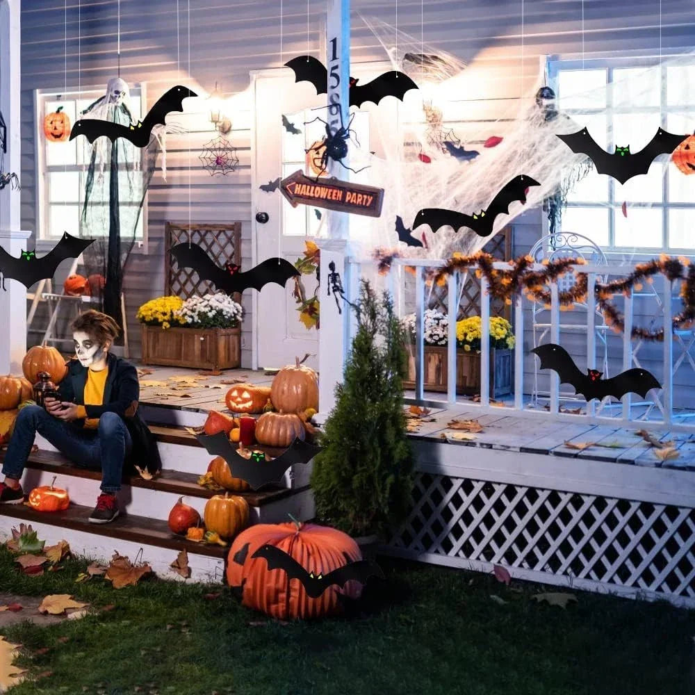 12PCS Halloween Hanging Bats, Halloween Flying Bat Hanging Decorations CorbyCart