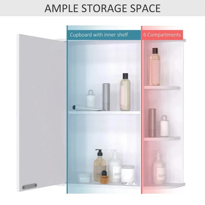 Wall Mounted Bathroom Cabinet with Mirror Single Door Storage Shelves CorbyCart