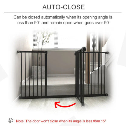 BabyDan Black Extra Wide Self Closing Kids Pressure Fit Stair Safety Gate Corbycart
