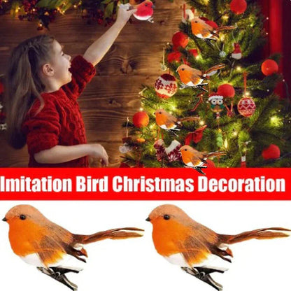 6/12x Clip On Christmas Robins Cute Festive Xmas Tree Bird Decoration Ornament CorbyCart