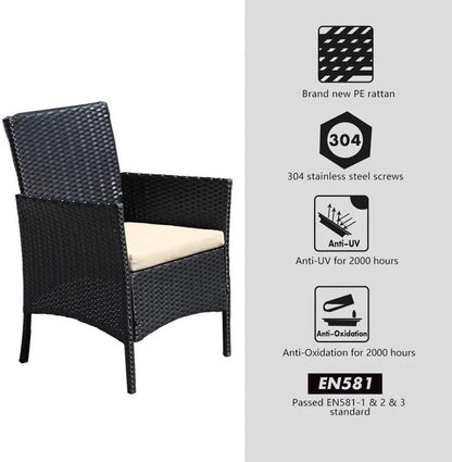 Outdoor Rattan Garden Furniture Sofa Set Patio Wicker Chairs Table 4Pieces CorbyCart