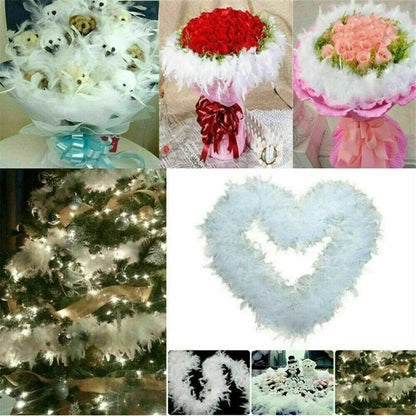 2M Christmas Tree White Feather Boa Strip Xmas Ribbon Home Party Garland❀ CorbyCart