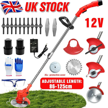 3-in-1 Cordless Strimmer Grass Trimmer Cutter Garden Lawn Edger + 2x 12V Battery CorbyCart