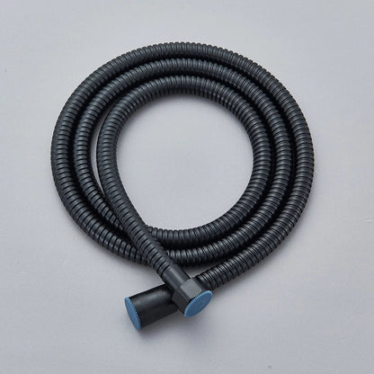 Black Exposed Bathroom Shower Twin Head Large Bar Set Square Valve Rail Hose Tap CorbyCart
