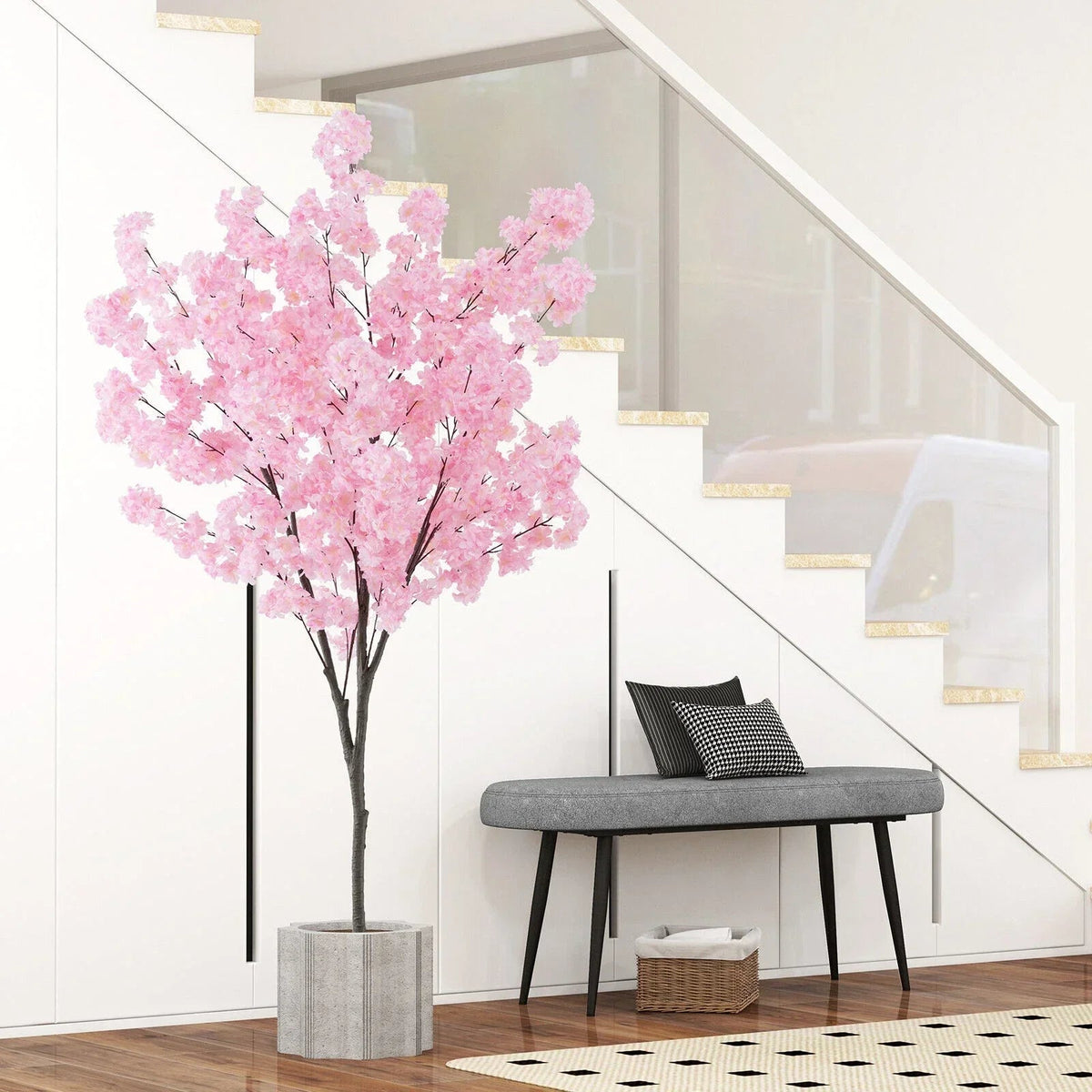 190cm Tall Artificial Cherry Blossom Tree Faux Floral Plant 1170 Flowers Corbycart