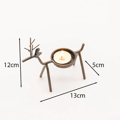 6x Christmas Reindeer Tea Light Candle Holders & Tealights Xmas Home Decor Gift CorbyCart