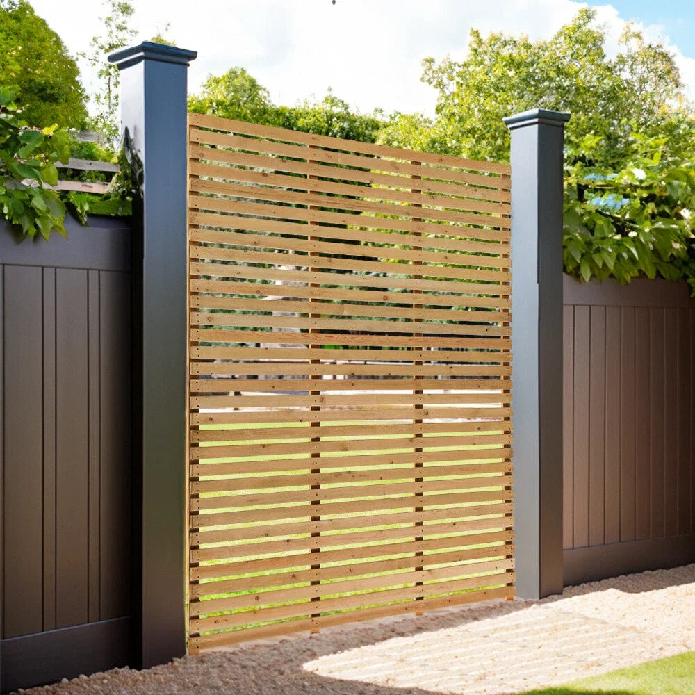 6ft Contemporary Slatted Rough Sawn Treated Fence Panel Corbycart