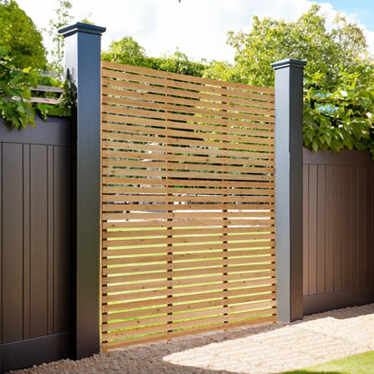 6ft Contemporary Slatted Rough Sawn Treated Fence Panel Corbycart
