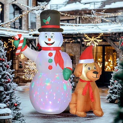 6FT Christmas Inflatables Snowman & Dog for Indoor Outdoor Decor CorbyCart