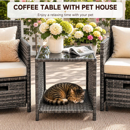 5 Piece Rattan Garden Furniture Patio Sofa Chairs Table Outdoor Conservatory Set CorbyCart
