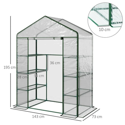 Walk In Greenhouse Grow House Plants Protector Reinforced PVC Cover 4 Shelves