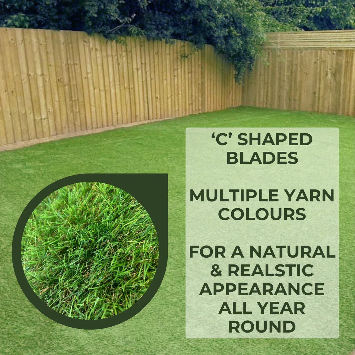 30mm Realistic Artificial Grass Natural Look Lawn Turf Corbycart