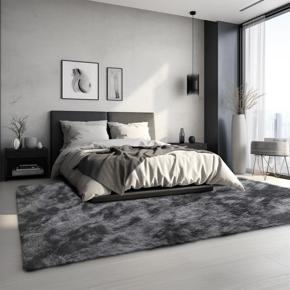 Fluffy Rugs Large Shaggy Rug Bedroom Living Room Anti Slip Soft Carpet CorbyCart