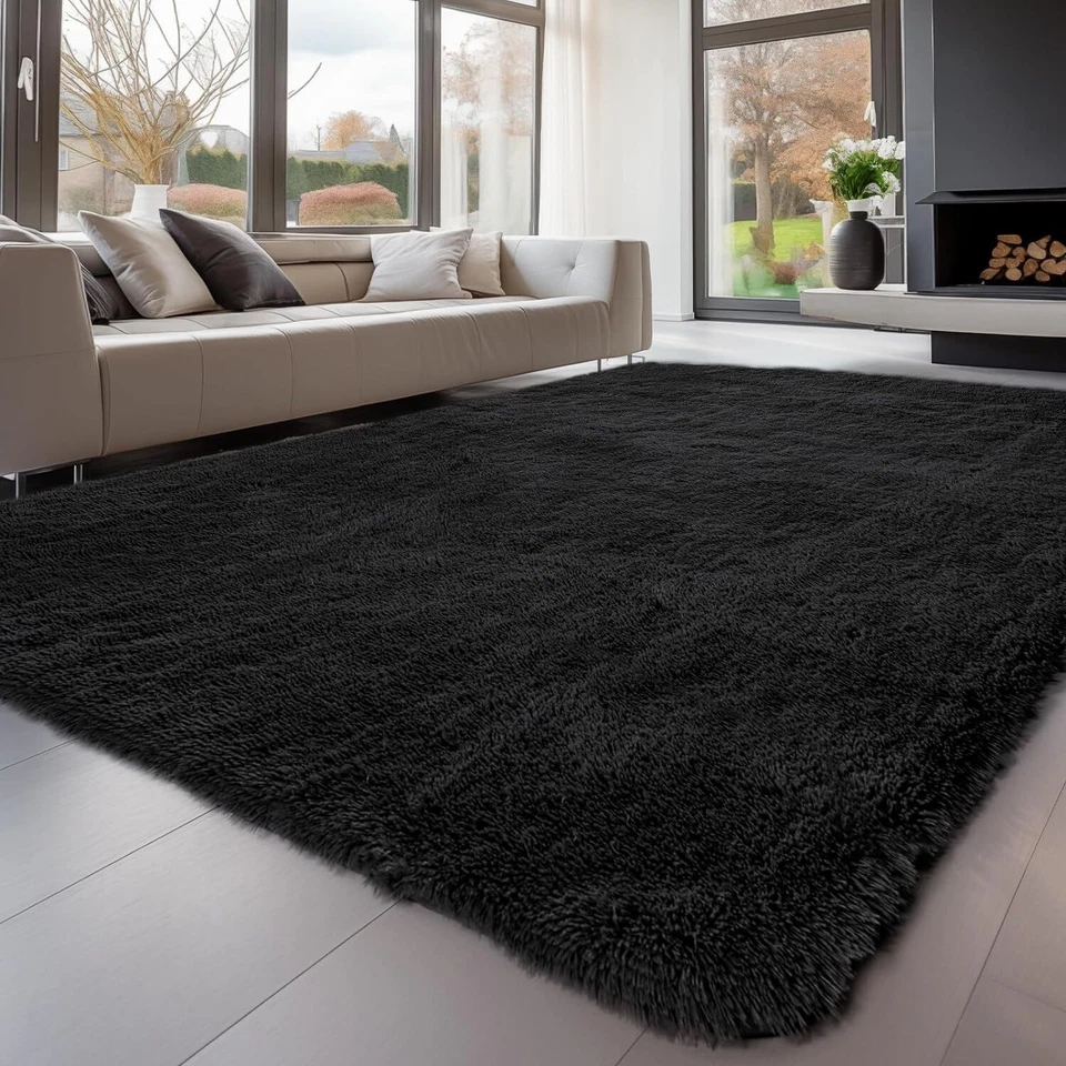 Fluffy Rugs Large Shaggy Rug Bedroom Living Room Anti Slip Soft Carpet CorbyCart